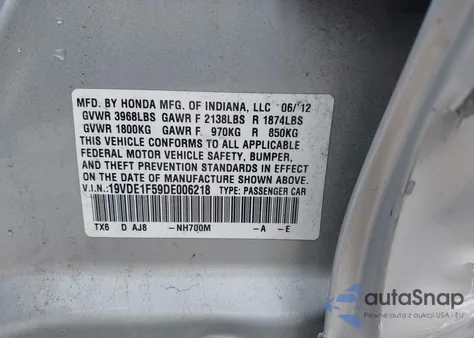 2013 Acura Ilx 20 Premium from USA, damaged, VIN 19VDE1F59DE006218